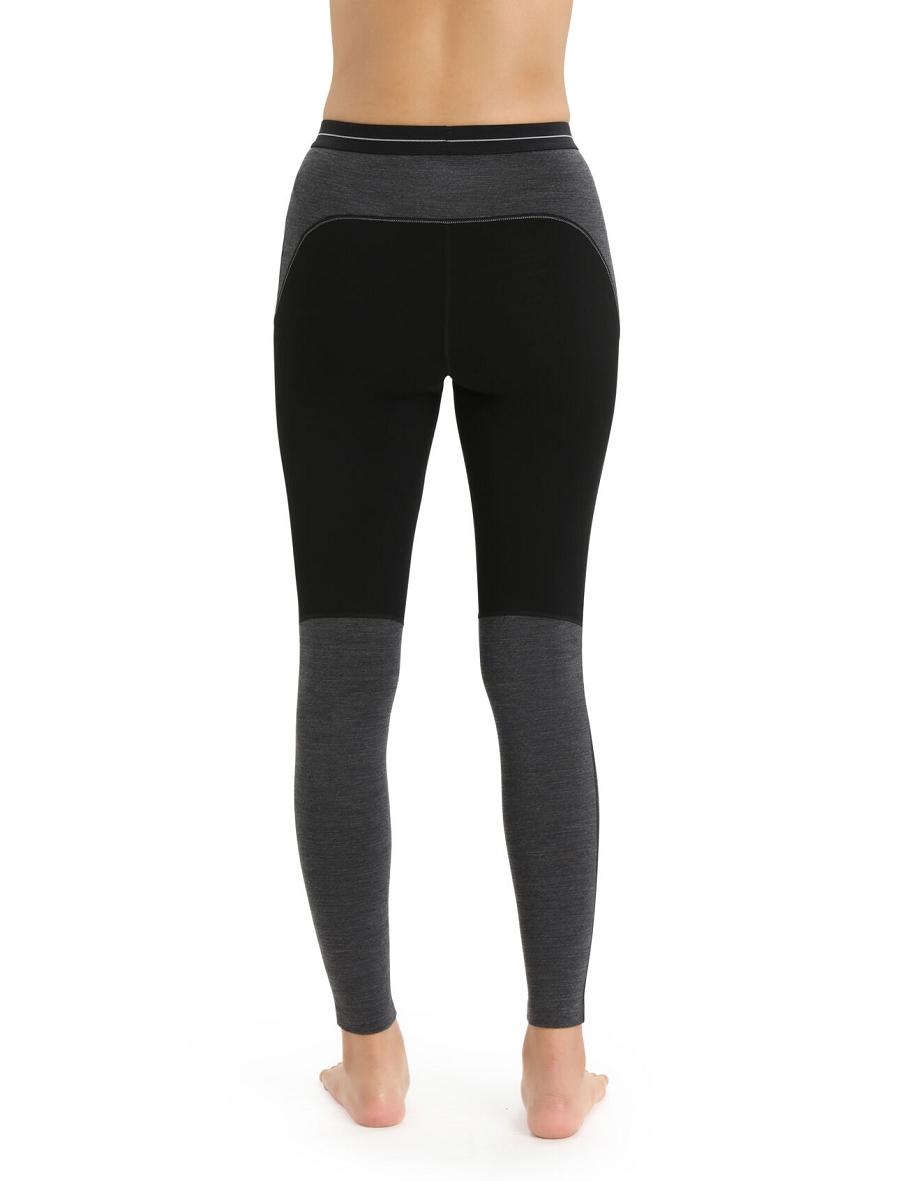 Une pièce Icebreaker 200 ZoneKnit™ Merino Leggings Femme Noir | FR 1804UZGT